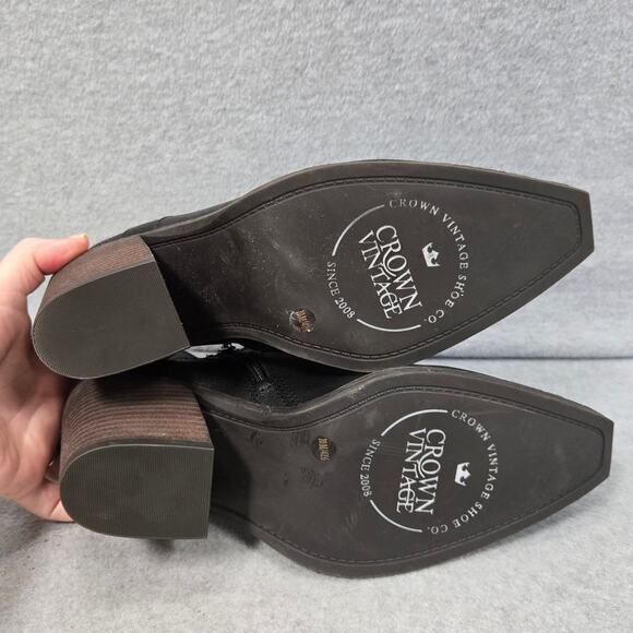 Crown Vintage Stavie Heeled Booties Size 10 - Picture 5 of 9